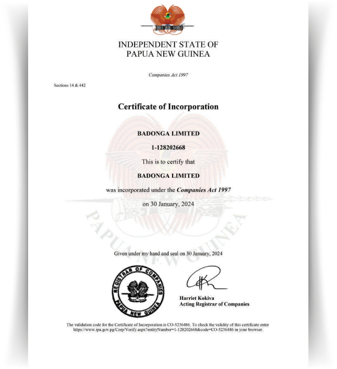 IPA Certificate